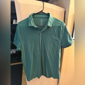 Mens green h&m collard shirt